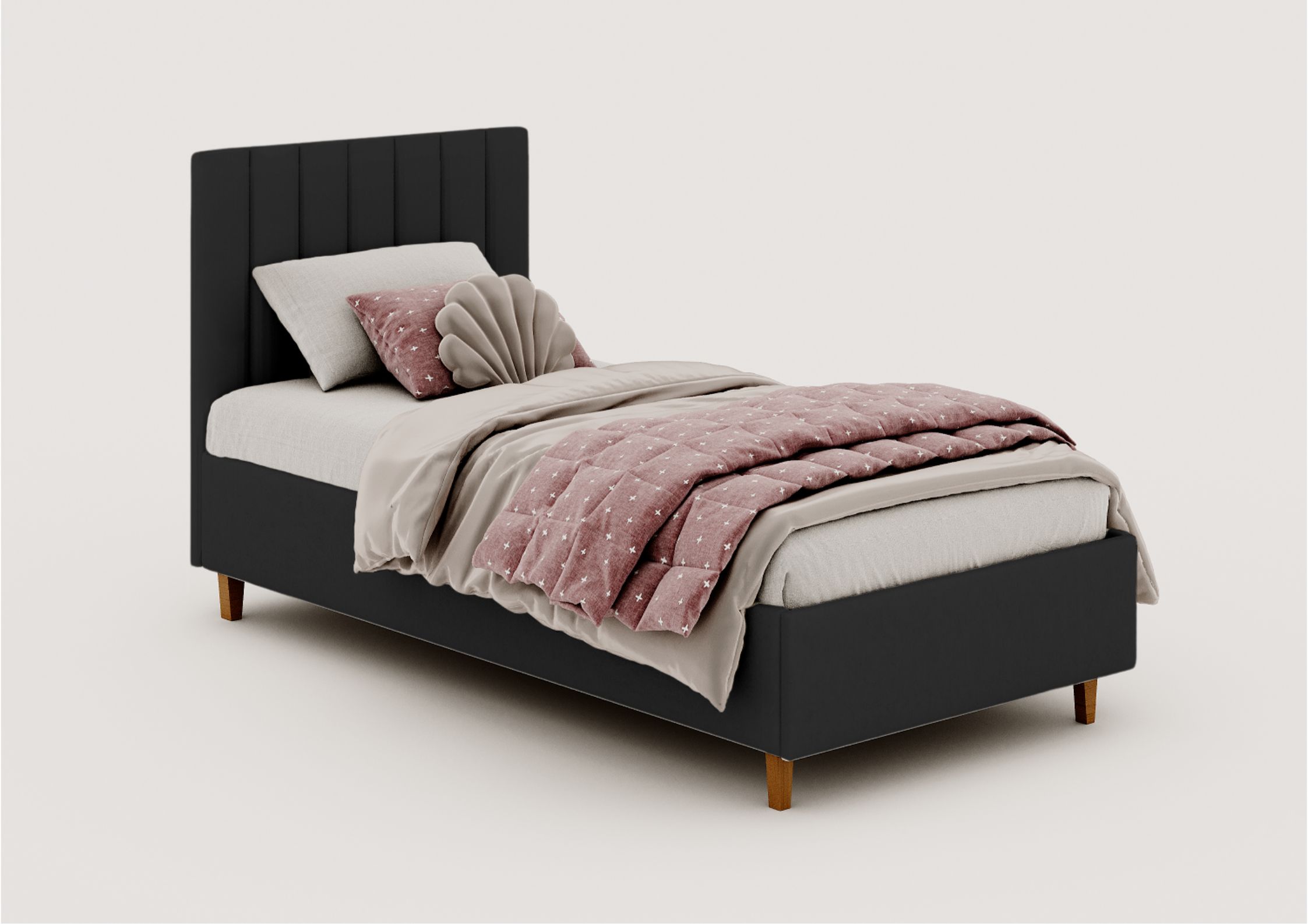 Czarne łóżko dziecięce 90x200cm